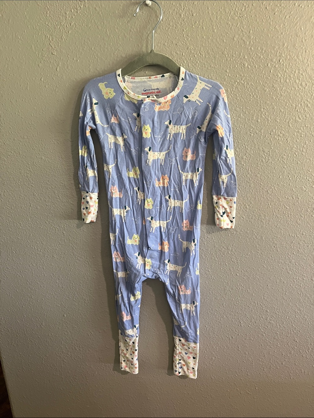 Magnetic Me Light Blue Puppy & Heart Print One-Piece Bodysuit
